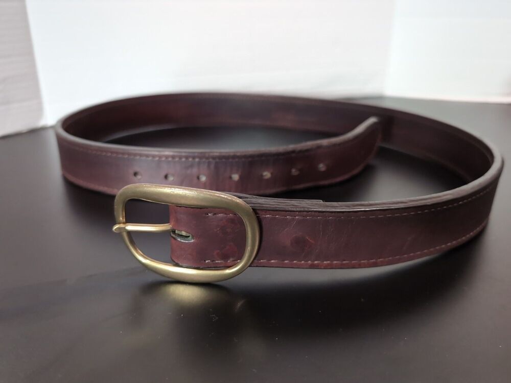 VINTAGE CABELA'S BROWN THICK COWHIDE LEATHER BELT SIZE 38 USA